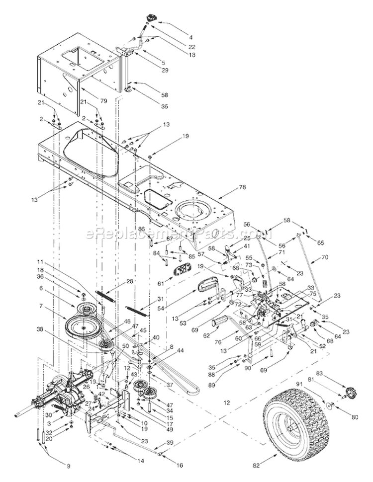 Page B Diagram and Parts List for 13AU604H401 2001 Yard Man Lawn Tractor